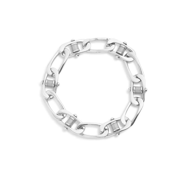 Lovestruck : White Gold Pierced Curb Chain Bracelet