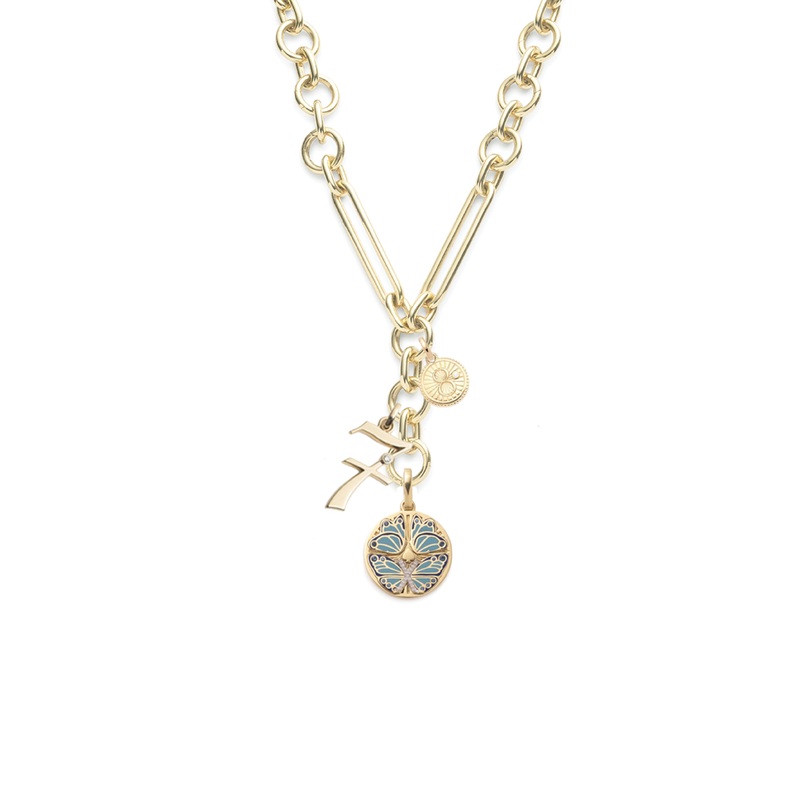 Reverie, Initials & Numbers & Karma : Oversized Mixed Clip Necklace