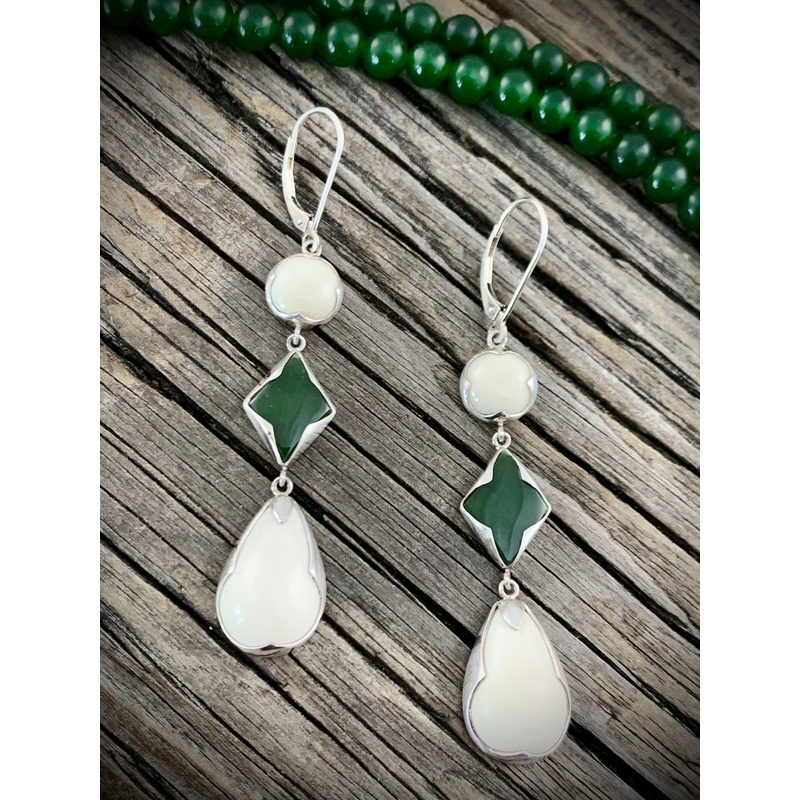 Ivory & Jade Earrings