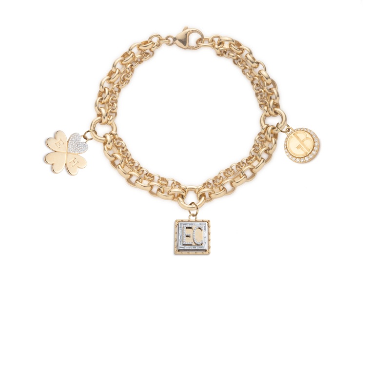 Lovestruck, True Love & Engravable Festoon Chain Bracelet : in Yellow Gold