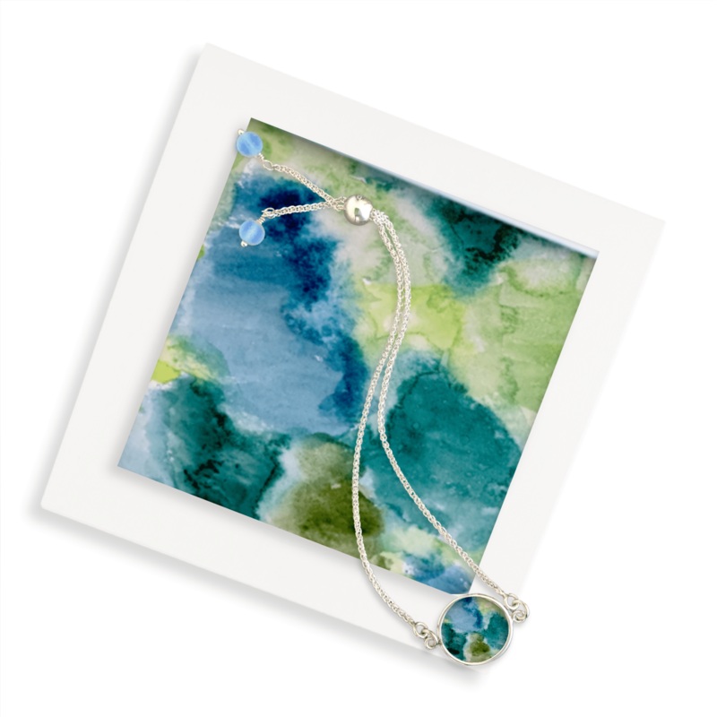 Abstract Green Circle Bracelet