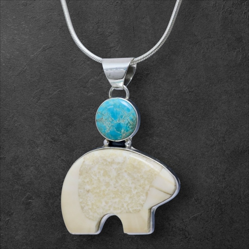 Ivory & Turquoise Bear