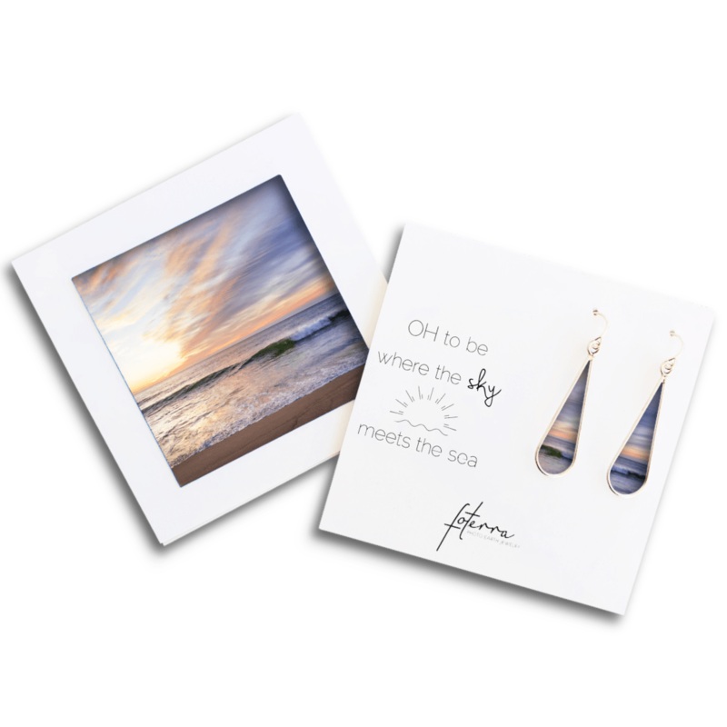 Sunset Wave Medium Teardrop Earrings